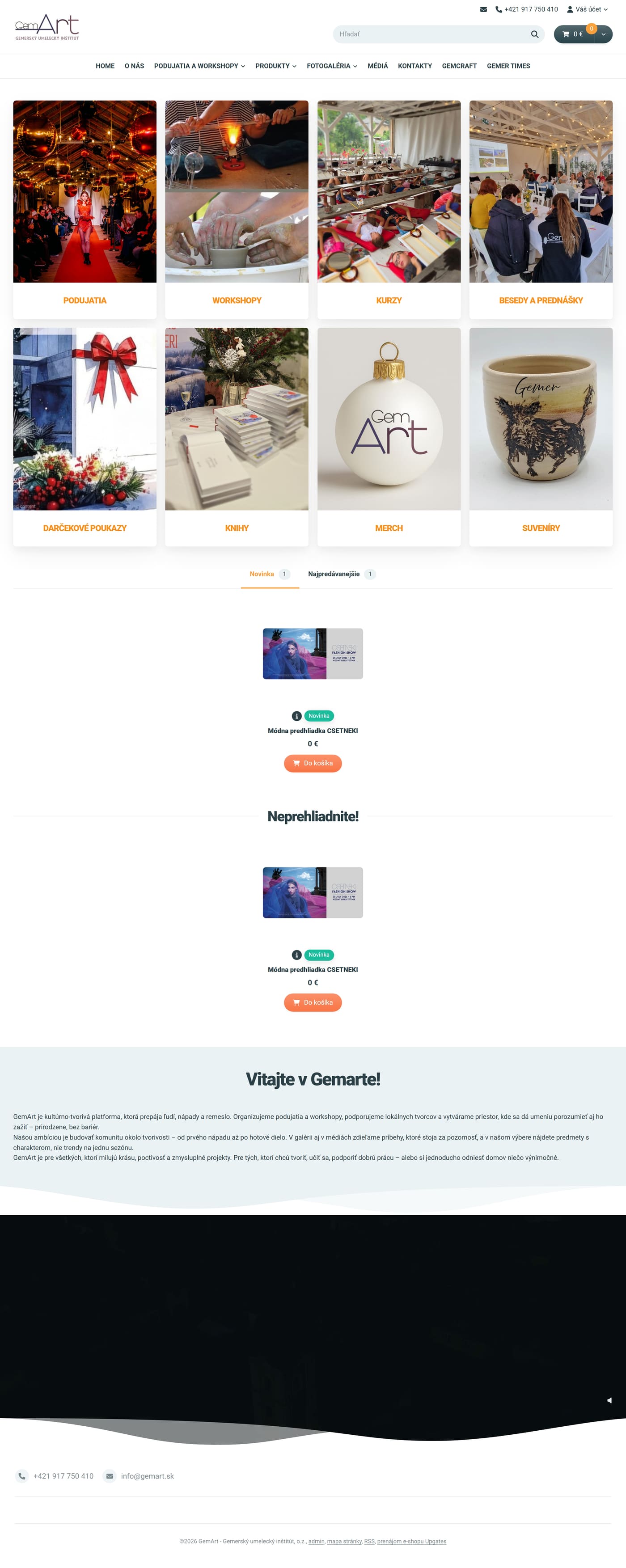 GemArt — Full homepage
